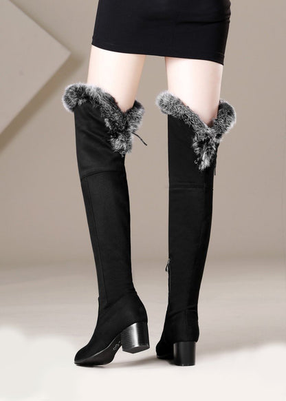 Fashion Rbbit Hair Over knee Boots
