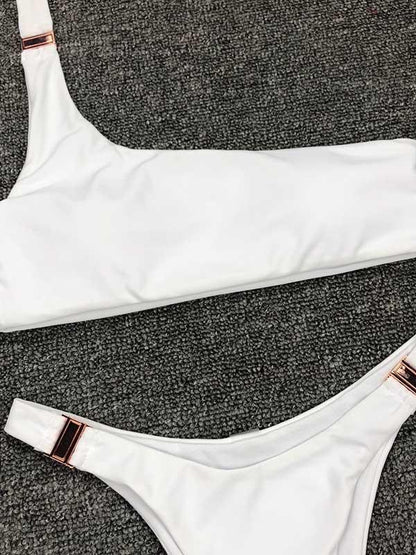 One Shoulder Top With High Cut Bikini