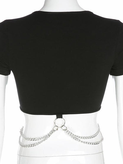 Fashion Bare Midriff Hollow Tank
