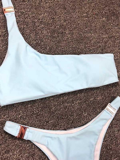 One Shoulder Top With High Cut Bikini