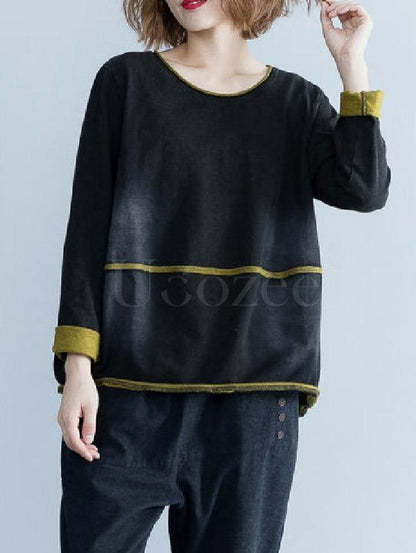 Loose Knitting Round-neck T-shirt