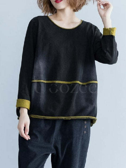 Loose Knitting Round-neck T-shirt