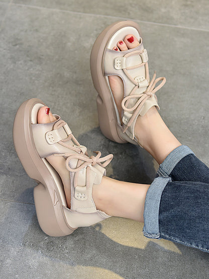 Original Casual Tied Hollow Platform Shoes