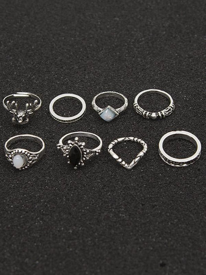 2 Styles Bohemian Vintage Silver Plated Rings Accessories