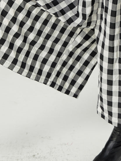 Casual Loose Long Sleeve Plaid Jumpsuits Bottoms