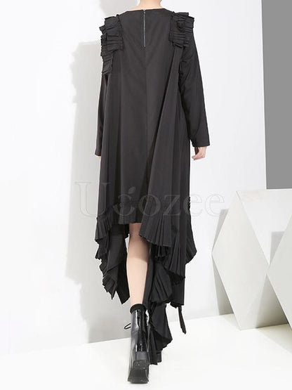 Loose Cropped Ruffles Long Dress
