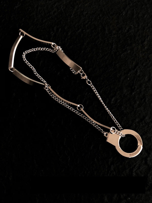 Cool Geometry Chain Handcuff Choker Necklace