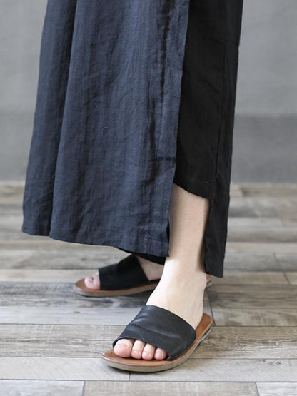 LATERAL PATCH SPLIT-JOINT ANKLE HOLLOW PANTS