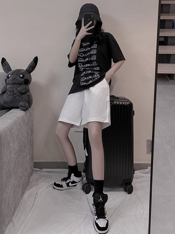 Casual Solid Color Column Wide Leg Shorts