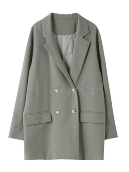 Casual Solid BF Style Suit Outwears