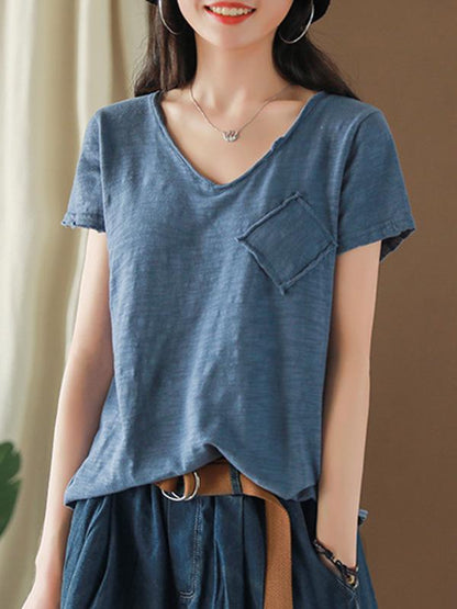 Simple Pure Color T-shirt