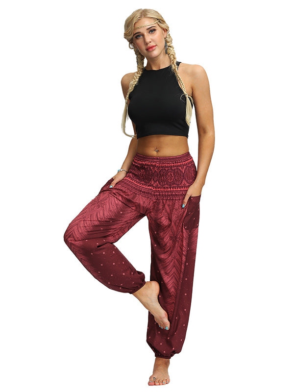Bohemia Loose Printed Elastics Knickerbockers& Yoga Pants