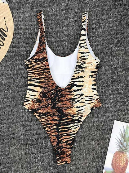 Sexy Stripes Backless One-Piece Swimwear