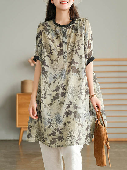 Vintage Original Printed Short Sleeves Round-Neck T-Shirt