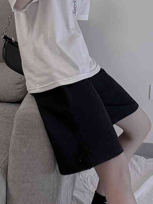 Casual Solid Color Column Wide Leg Shorts