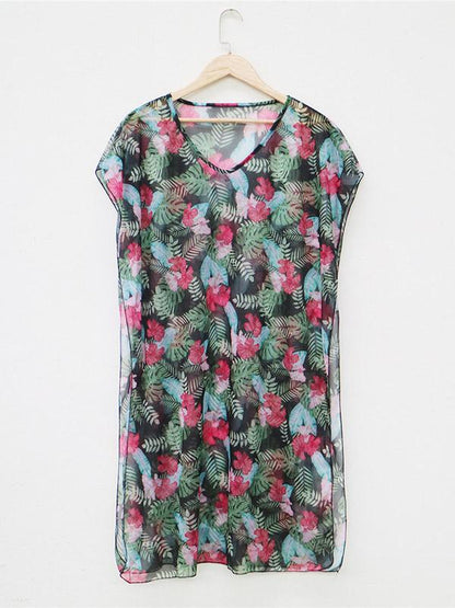 Round Neck Bandage See-through Cover-ups