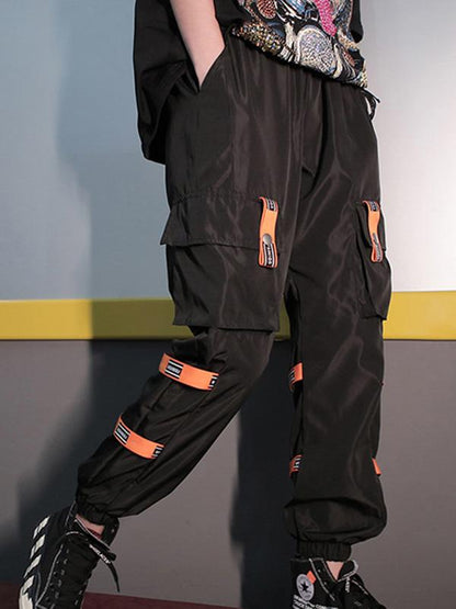 Tooling Elastic Waist Design Wide Leg Pants