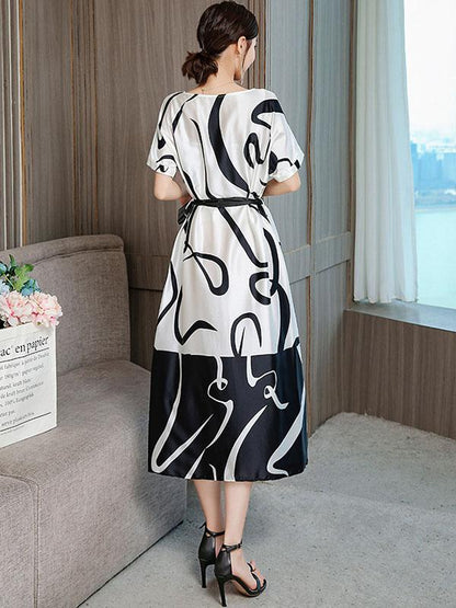 Casual Lace-up Long Dress