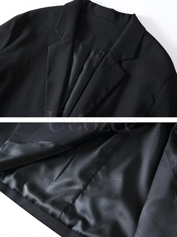 Casual Solid BF Style Suit Outwears