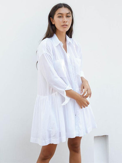 Loose Beach White Cover-ups Swimwear