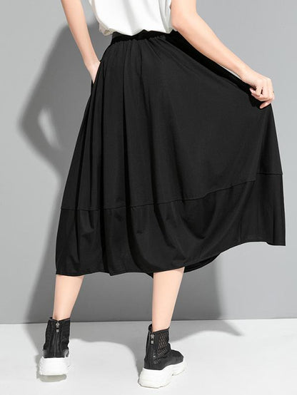 Original Solid Elasticity Waist Skirt