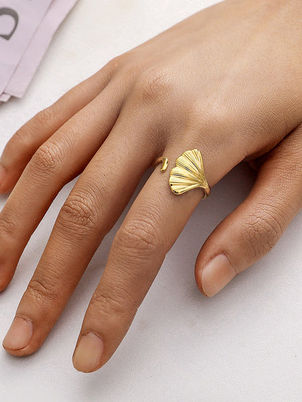 Original Simple Casual Solid Color Leaf Shape Ring