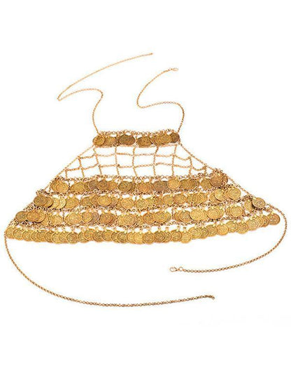 Bohemian Vintage Style Coin Shape Tassel Underwear Necklace Accessories