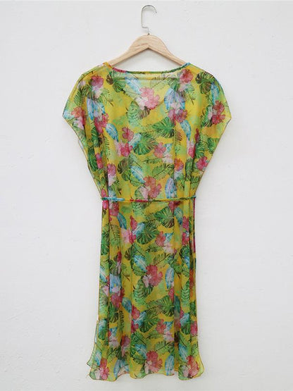 Round Neck Bandage See-through Cover-ups