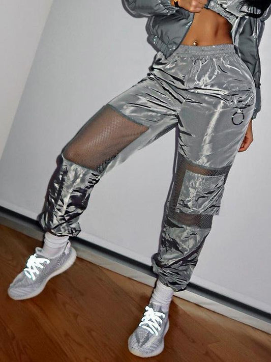 Mesh Patchwork Pocket Jogger Pants