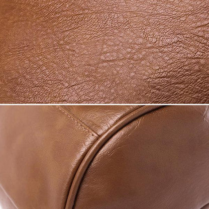 Women PU Leather Multi-pocket Backpack Solid Shoulder Bag