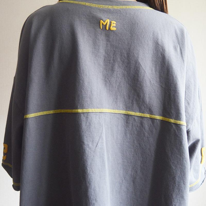 Cotton Round Neck Spliced Letter Casual Blouse