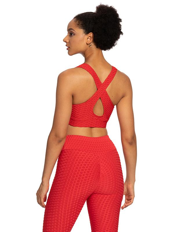 Wrap Solid Color V-Neck Sports Bra