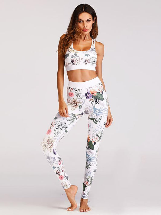 Printed Wrap Fashion Yoga Suits