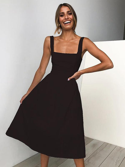 Simple Halter Slip Sexy Midi dress