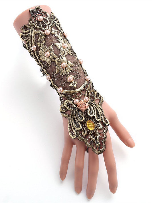 Vintage Lace Beads With Ring Bracelet Accessories