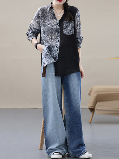 Casual Gradient Wide Leg Jean Pants