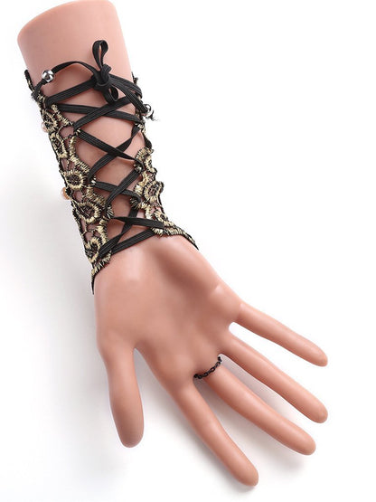 Vintage Lace Beads With Ring Bracelet Accessories
