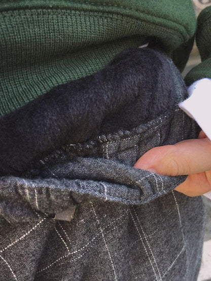 Simple Plaid Casual Harem Pants