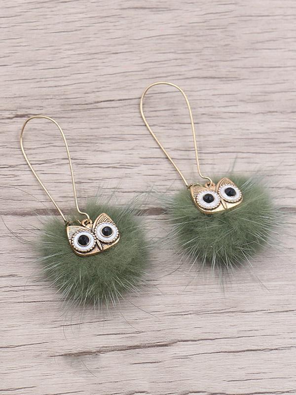 Cute 8 Colors Bohemia Owl Earrings