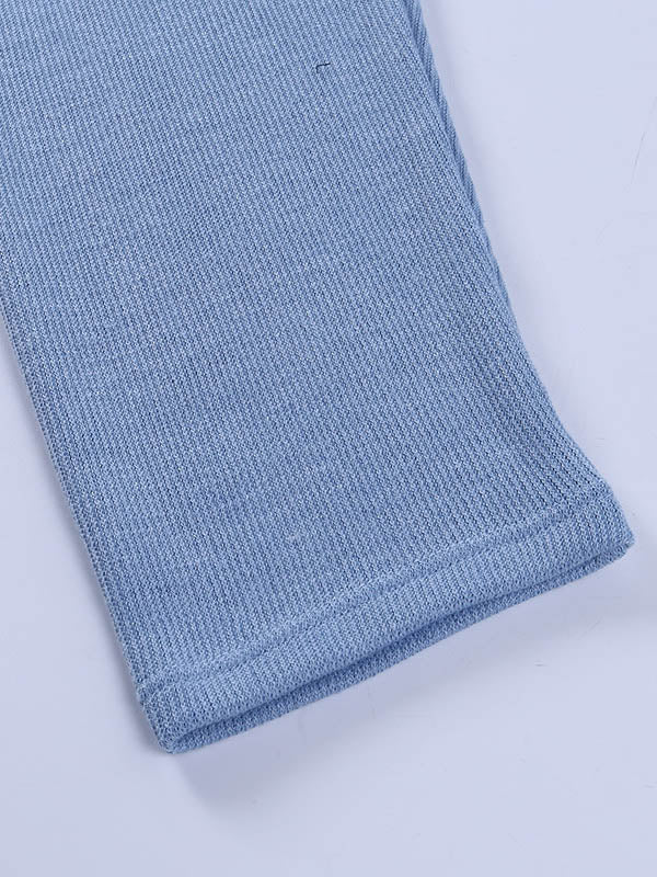 Simple Casual Solid Color Knitted Hoodies+Knitted Elasticity Wide Leg Pants 2 Pieces Set