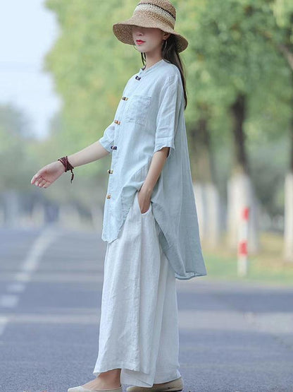 Loose A-line Cropped Blouse
