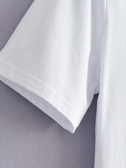 Casual Round-neck Short Sleeves Loose T-shirt