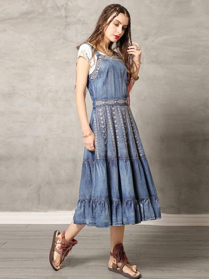 Original Vintage Embroidery Falbala Dress