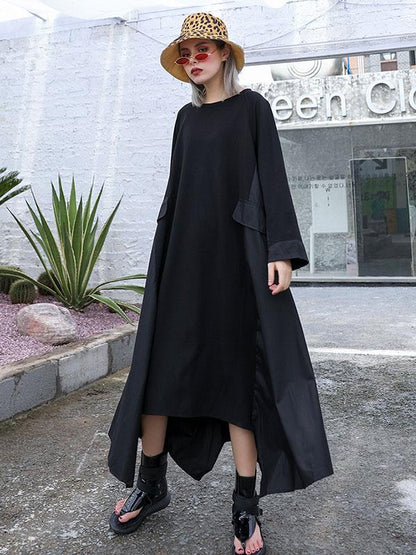 Loose A-line Cropped Long Dress