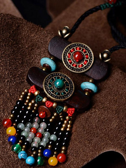 Original Geometry AgateTassel Necklace