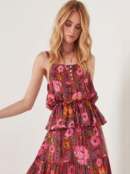 Printed Lace-up Tanks