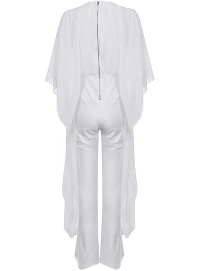 Wide-leg Pants Chiffon Spliced Jumpsuit