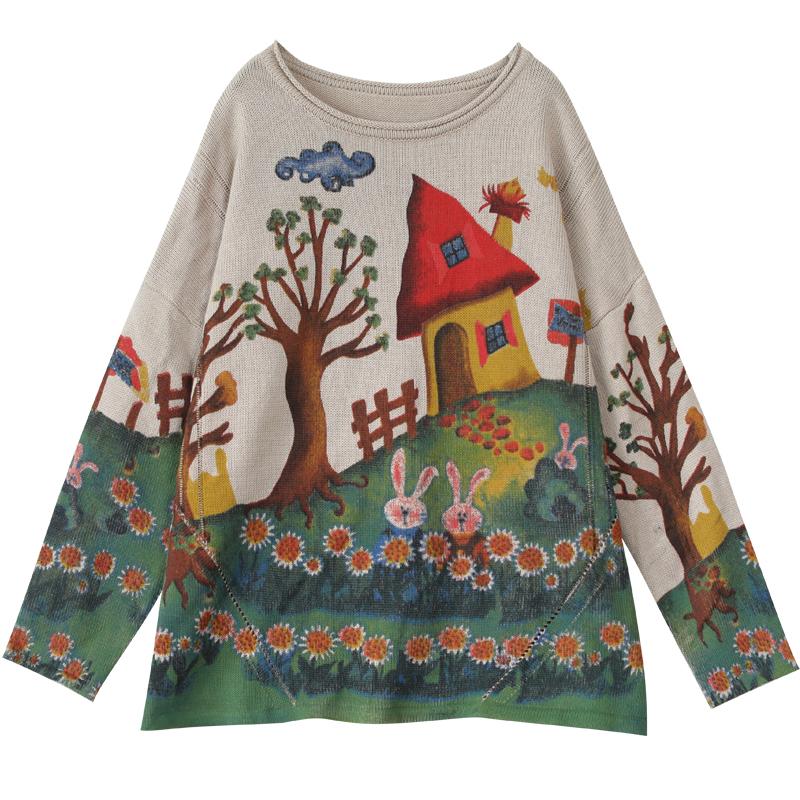 Buykud Print Soft And Comfortable Sweat-Absorbent Breathable Sweater