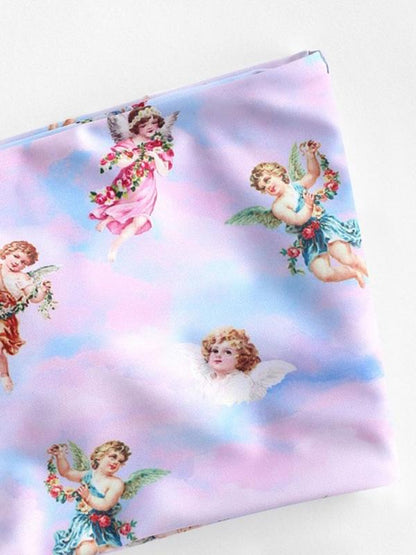 Angle Print Bandeau High Cut Bikini Swimsuit