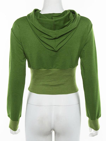 Solid Cut Out Sports Hoodie